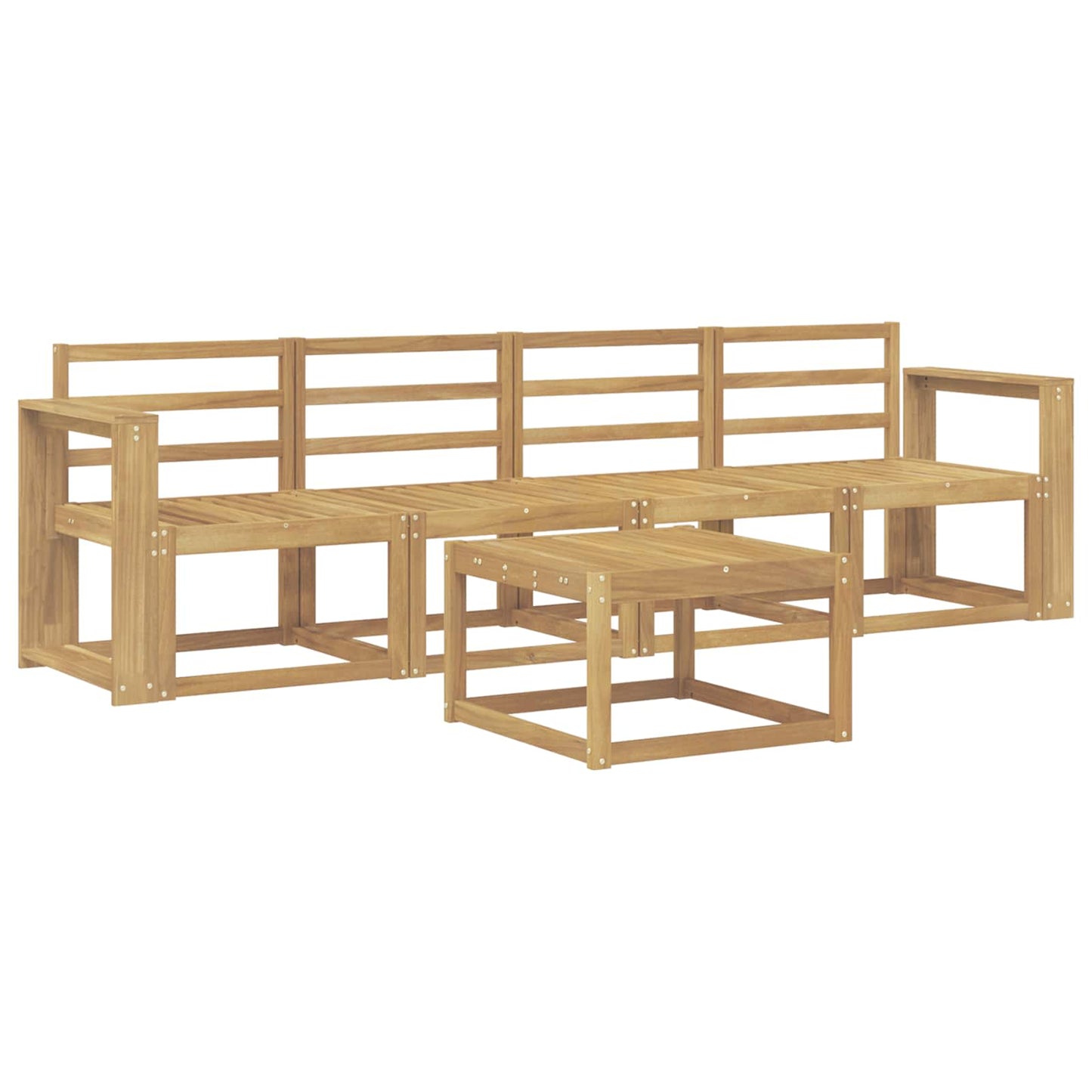 Outdoor Sofa Set 5 pcs White Solid Acacia Wood
