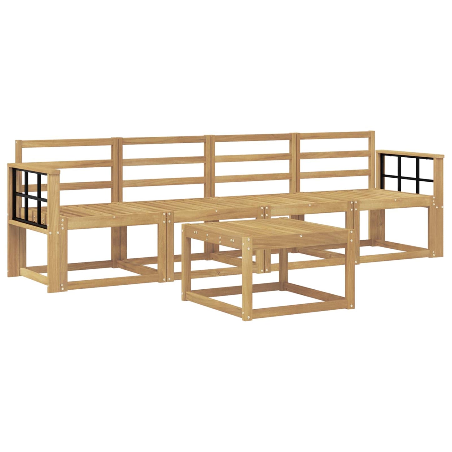 Outdoor Sofa Set 5 pcs White Solid Acacia Wood