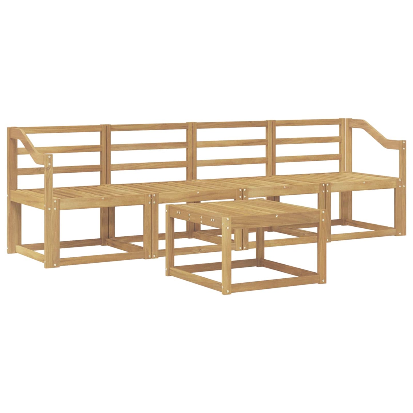 Outdoor Sofa Set 5 pcs White 59 x 59 x 37 cm Solid Acacia Wood
