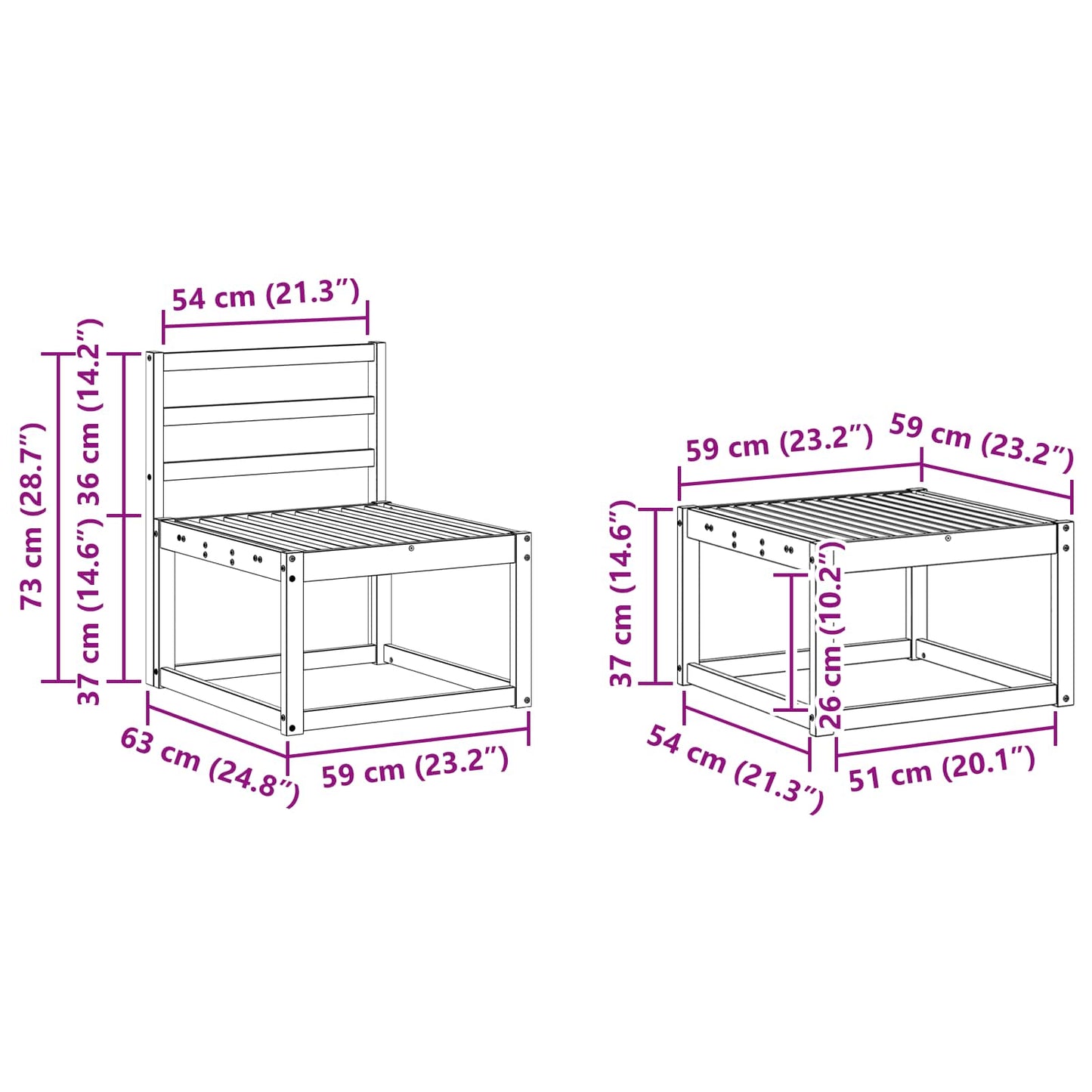 Outdoor Sofa Set 5 pcs White Solid Acacia Wood