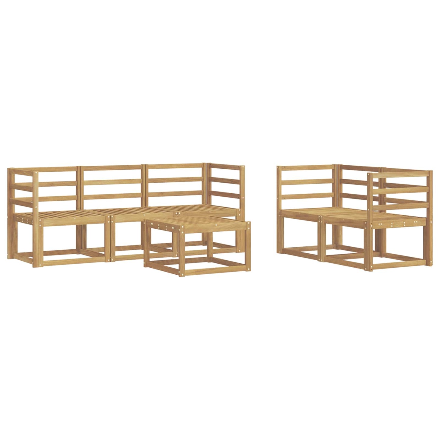 Outdoor Sofa Set 6 pcs White 59 x 59 x 37 cm Solid Acacia Wood