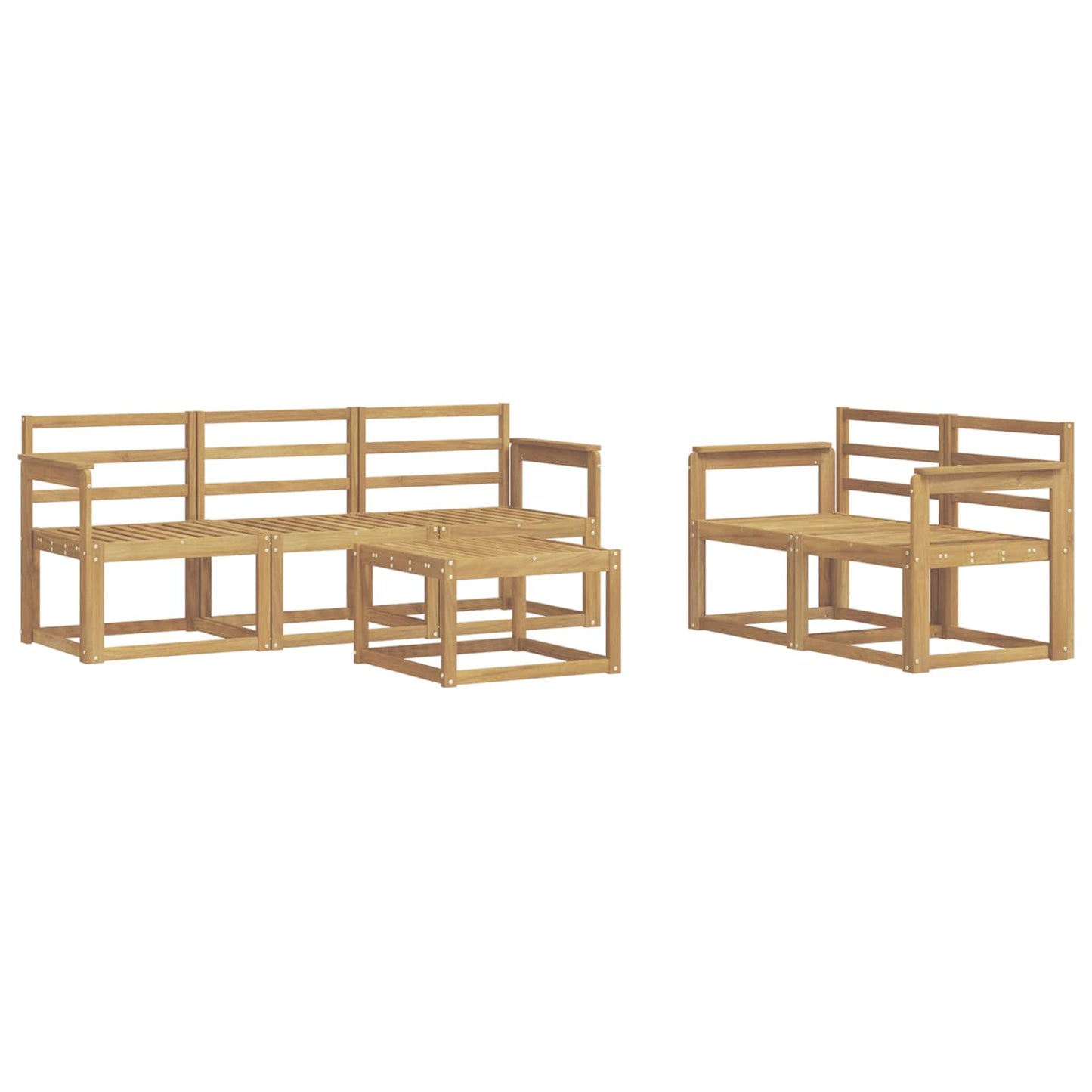 Outdoor Sofa Set 6 pcs White 59 x 59 x 37 cm Solid Acacia Wood