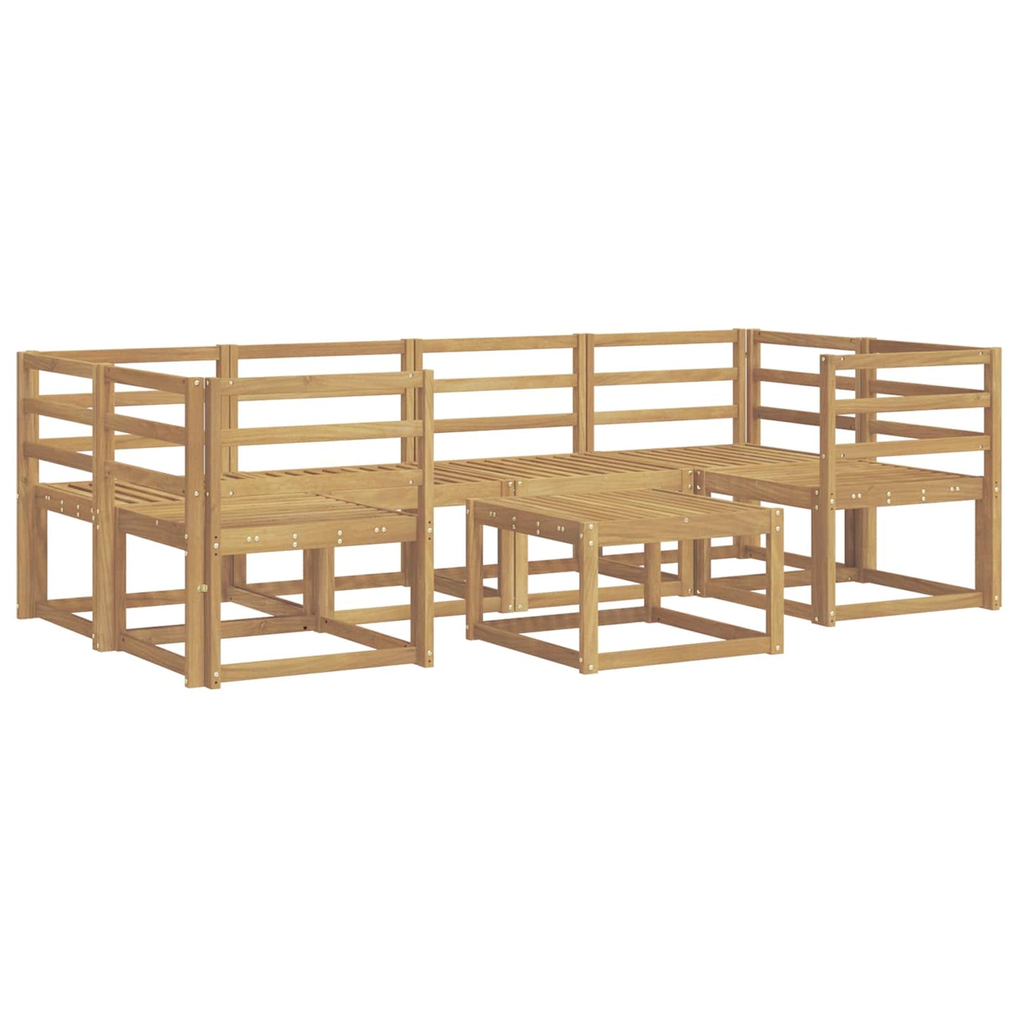 Outdoor Sofa Set 7 pcs White 59 x 59 x 37 cm Solid Acacia Wood