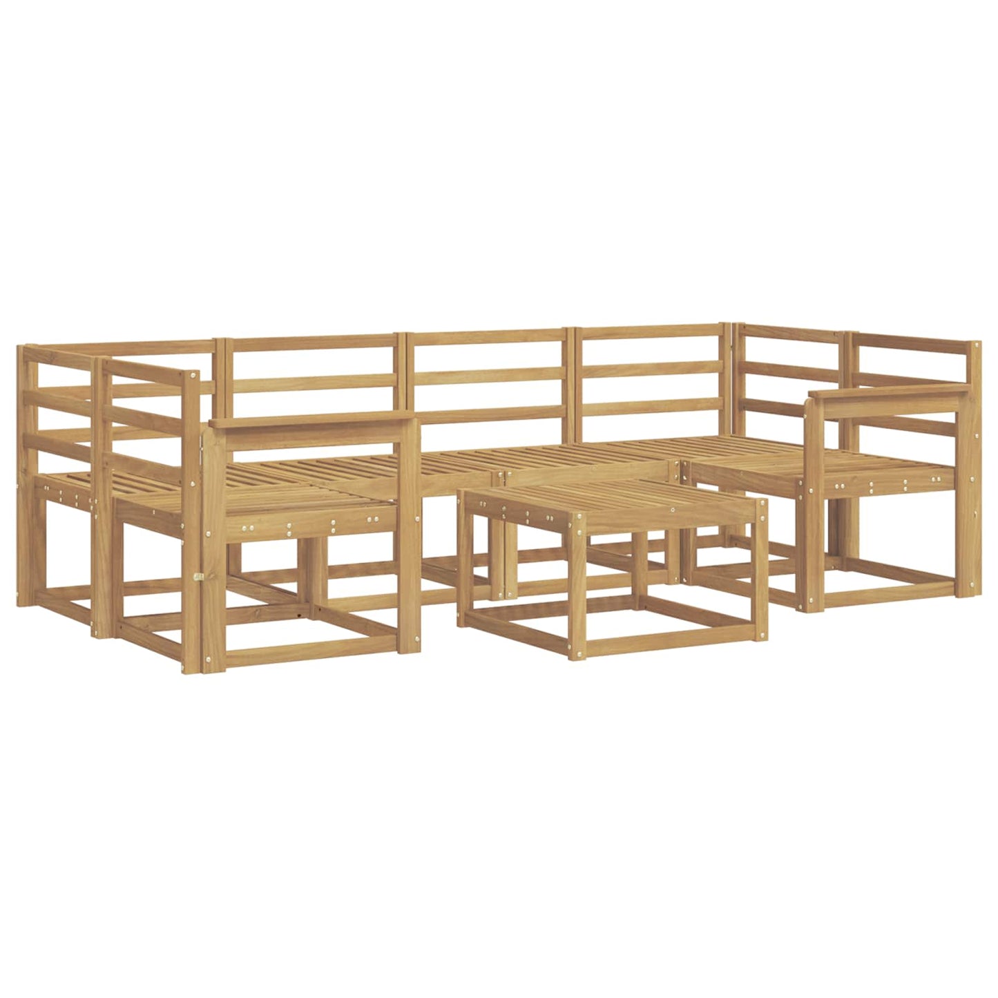 Outdoor Sofa Set 7 pcs White 59 x 59 x 37 cm Solid Acacia Wood
