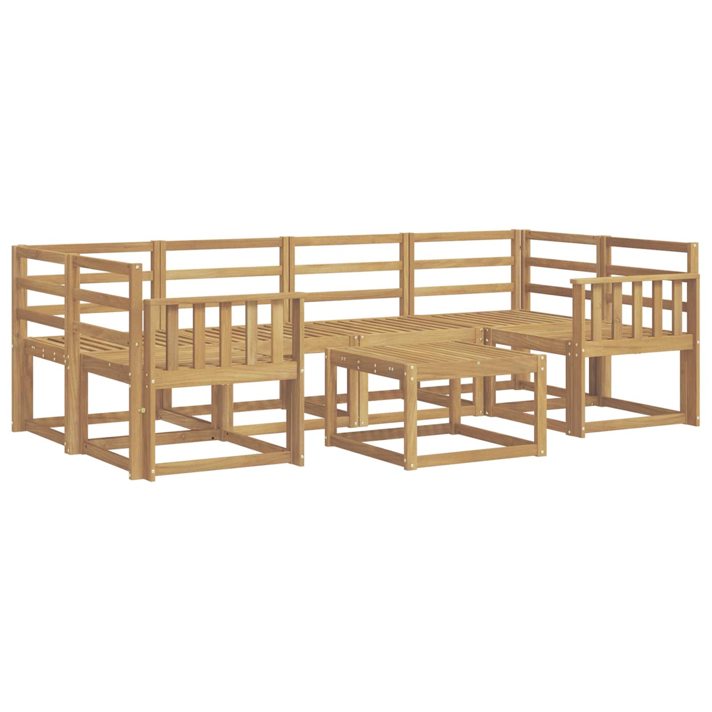 Outdoor Sofa Set 7 pcs White 59 x 59 x 37 cm Solid Acacia Wood