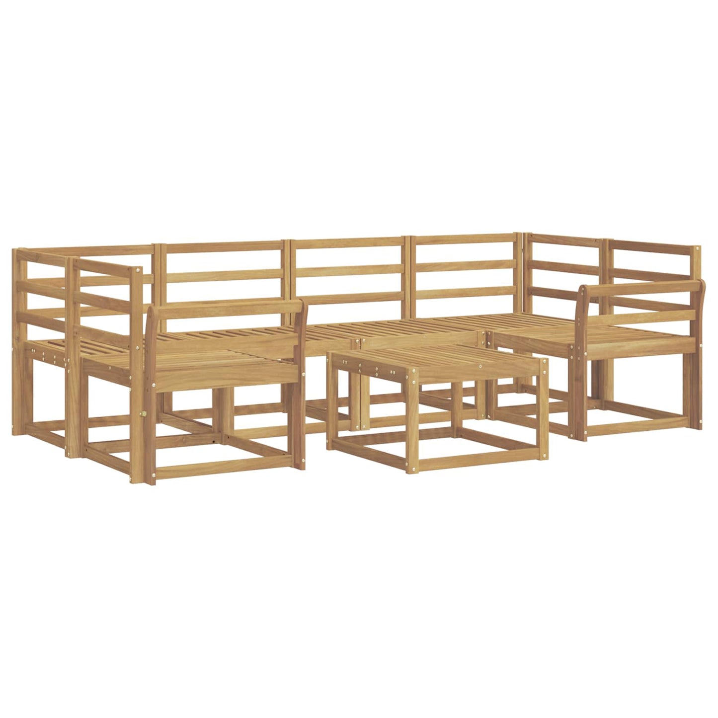 Outdoor Sofa Set 7 pcs White 59 x 59 x 37 cm Solid Acacia Wood