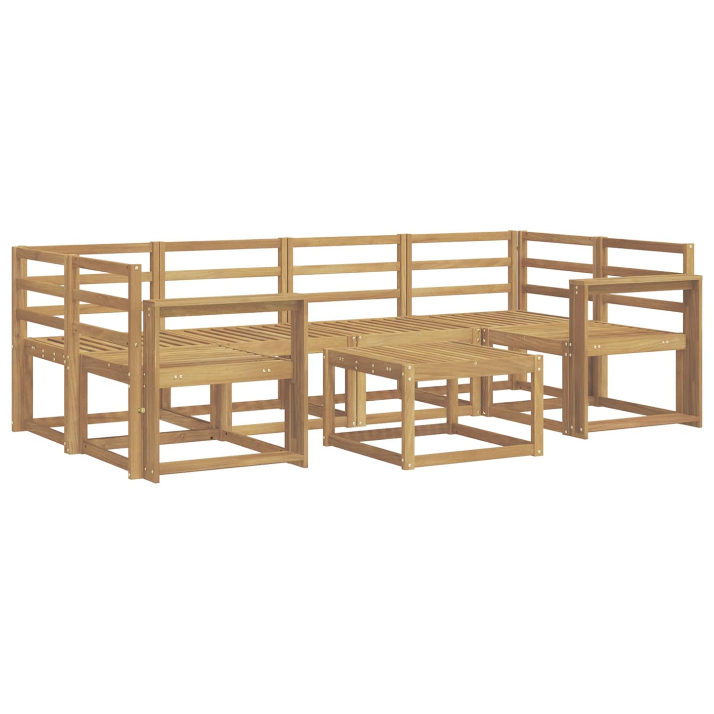 Outdoor Sofa Set 7 pcs White 59 x 59 x 37 cm Solid Acacia Wood