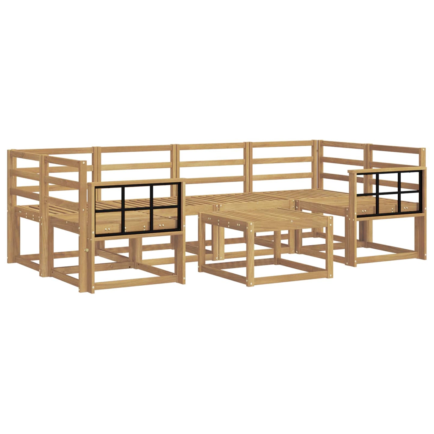 Outdoor Sofa Set 7 pcs White 59 x 59 x 37 cm Solid Acacia Wood