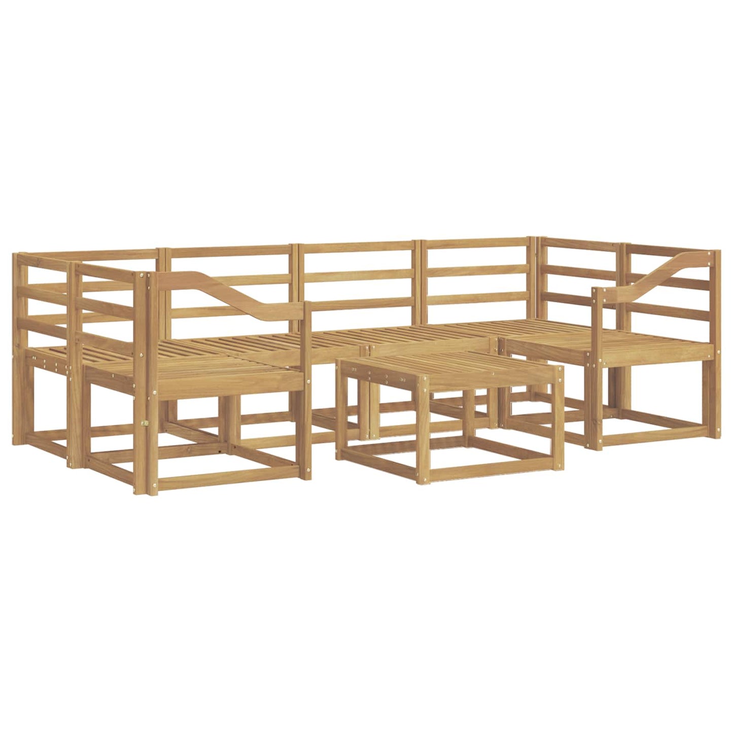 Outdoor Sofa Set 7 pcs White 59 x 59 x 37 cm Solid Acacia Wood