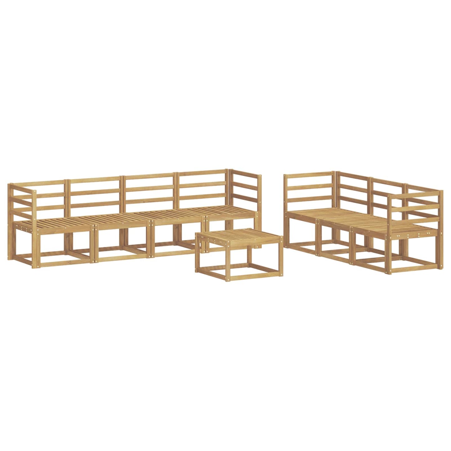 Outdoor Sofa Set 8 pcs White 59 x 59 x 37 cm Solid Acacia Wood