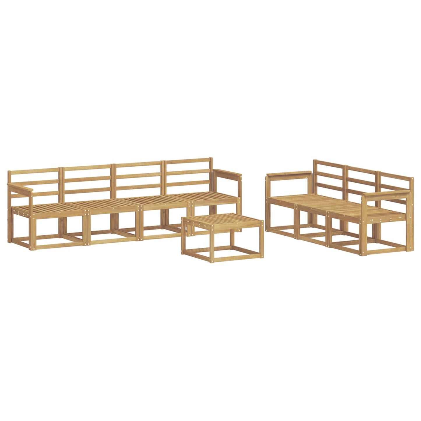 Outdoor Sofa Set 8 pcs White 59 x 59 x 37 cm Solid Acacia Wood