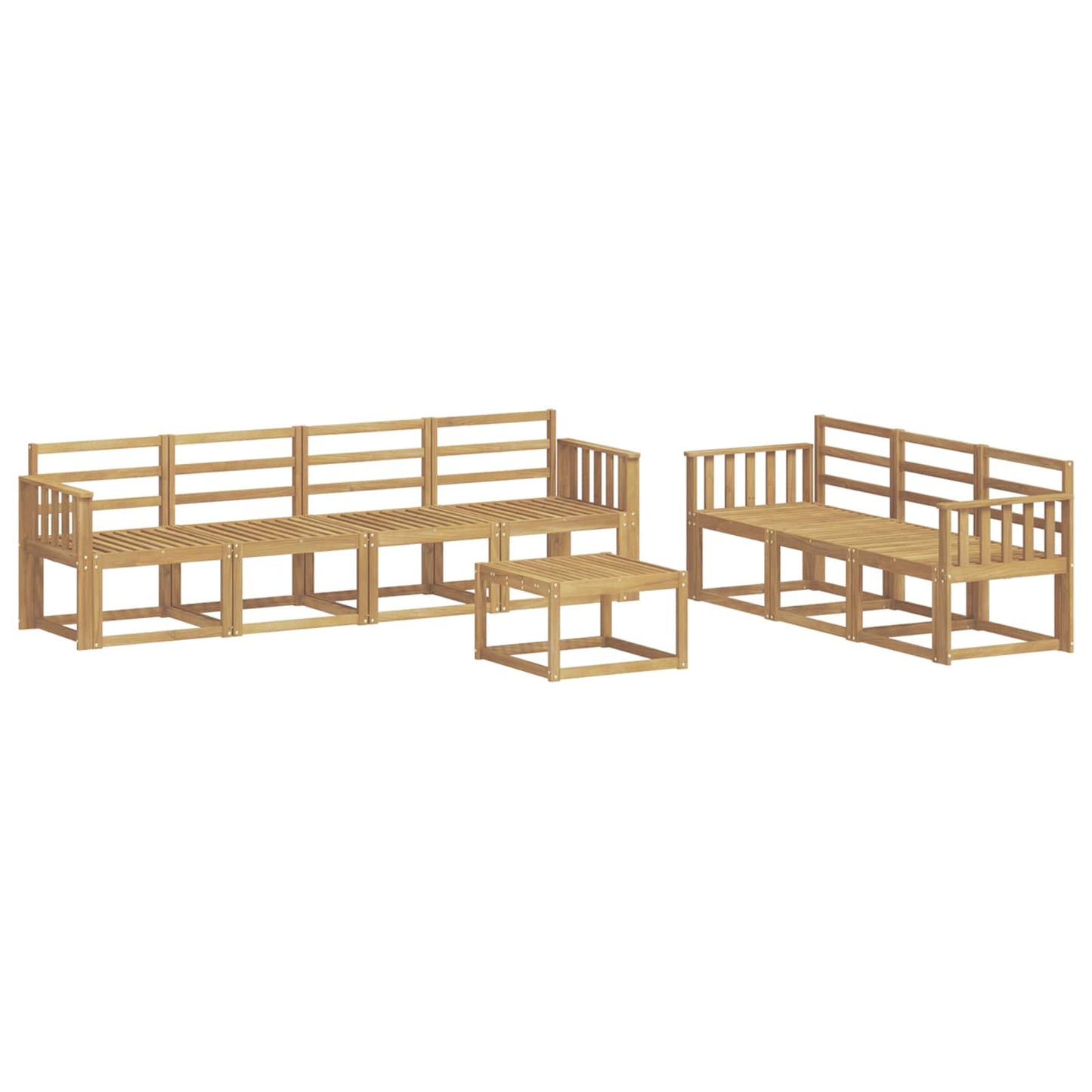 Outdoor Sofa Set 8 pcs White 59 x 59 x 37 cm Solid Acacia Wood
