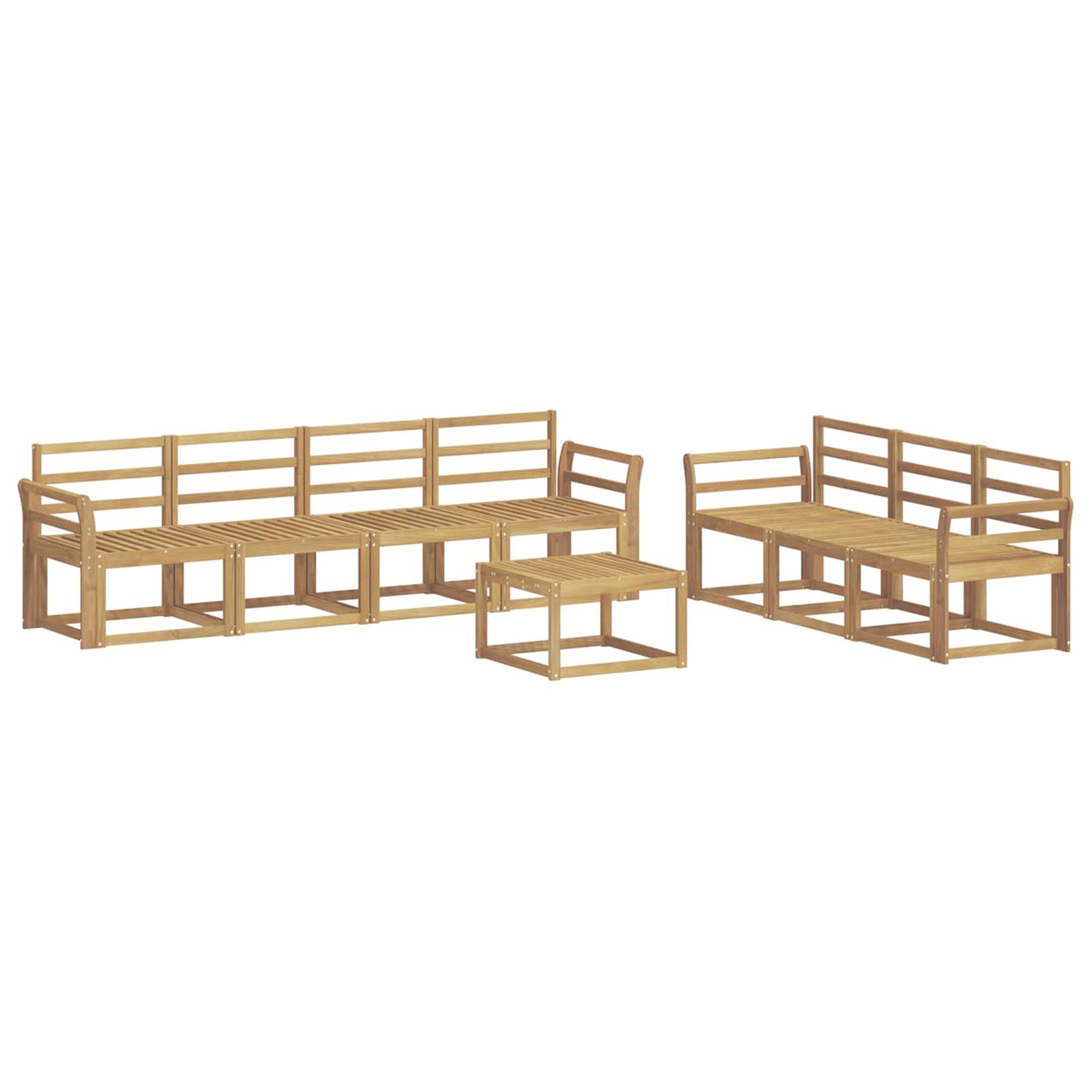 Outdoor Sofa Set 8 pcs White 59 x 59 x 37 cm Solid Acacia Wood