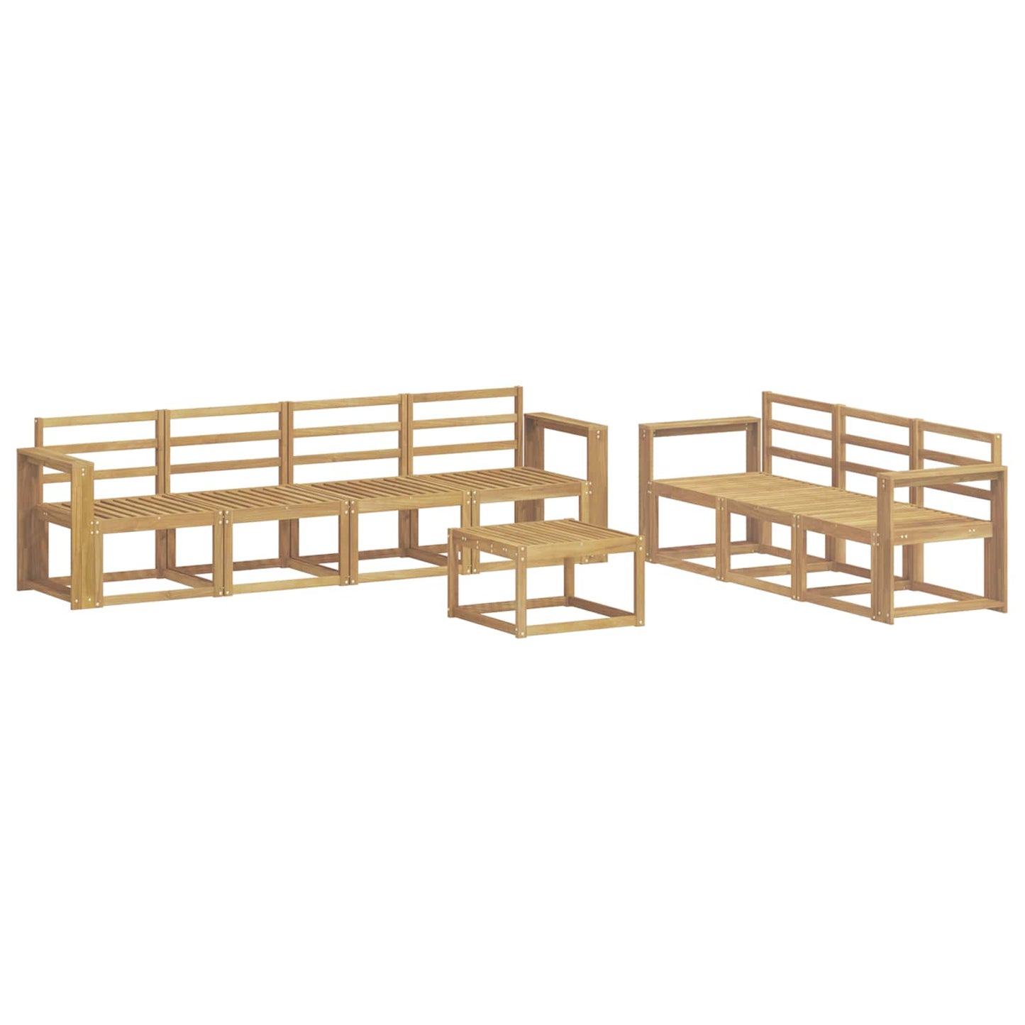 Outdoor Sofa Set 8 pcs White 59 x 59 x 37 cm Solid Acacia Wood
