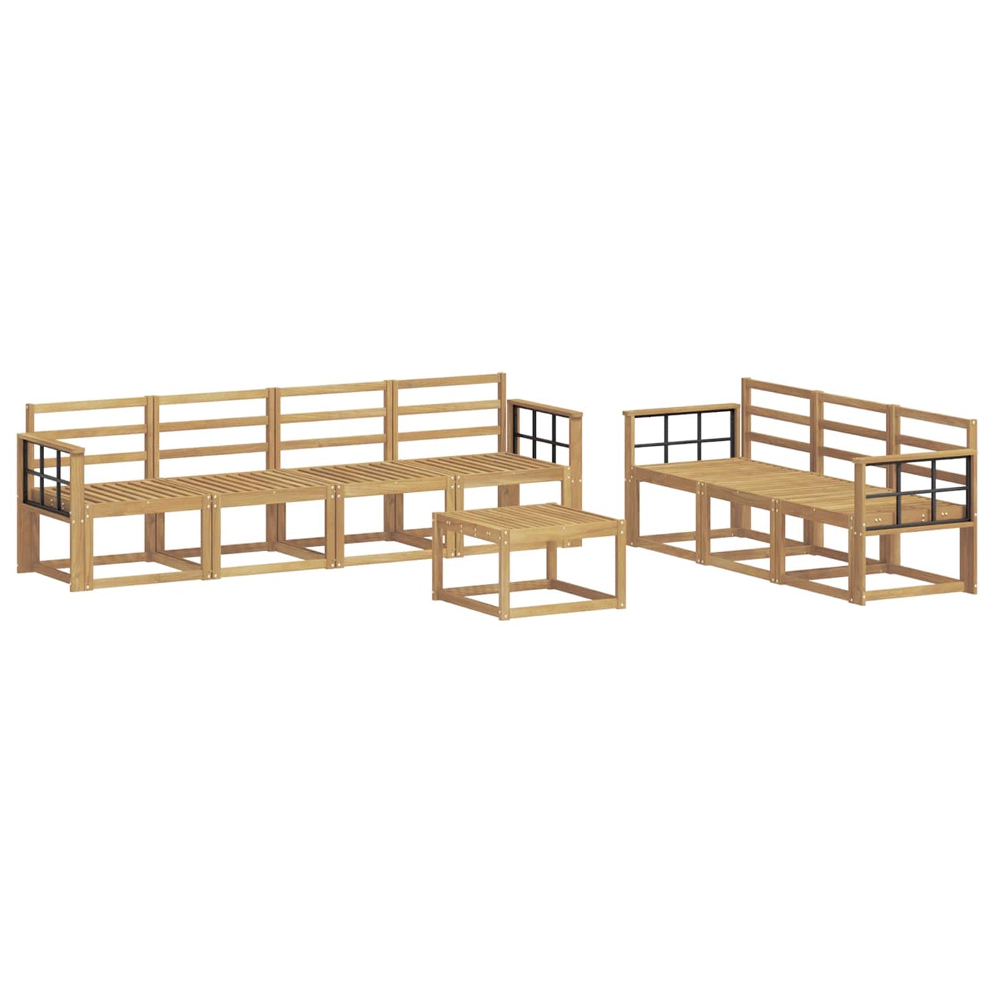 Outdoor Sofa Set 8 pcs White 59 x 59 x 37 cm Solid Acacia Wood