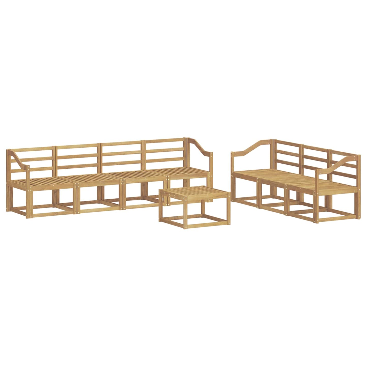 Outdoor Sofa Set 8 pcs White 59 x 59 x 37 cm Solid Acacia Wood