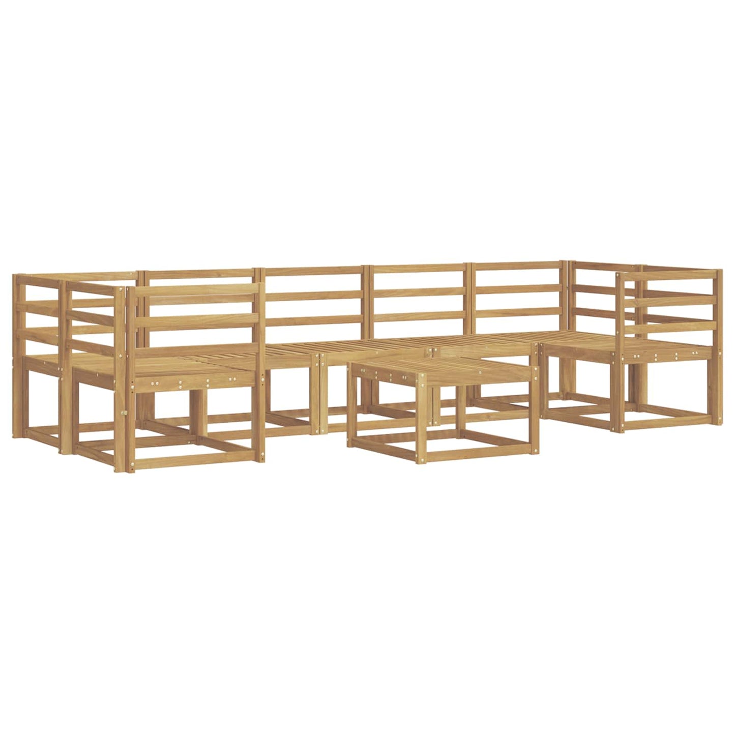 Outdoor Sofa Set 8 pcs White 59 x 59 x 37 cm Solid Acacia Wood