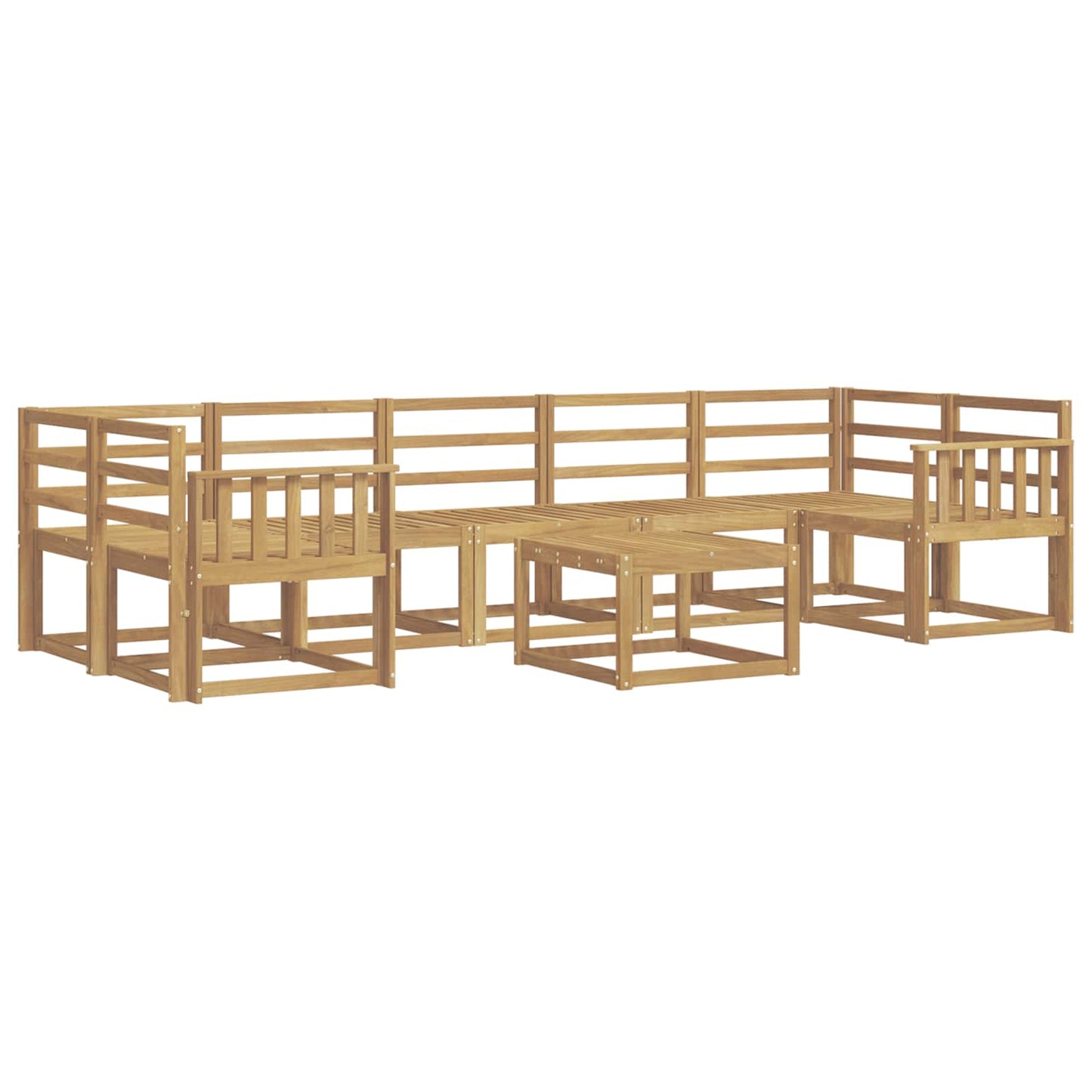 Outdoor Sofa Set 8 pcs White 59 x 59 x 37 cm Solid Acacia Wood