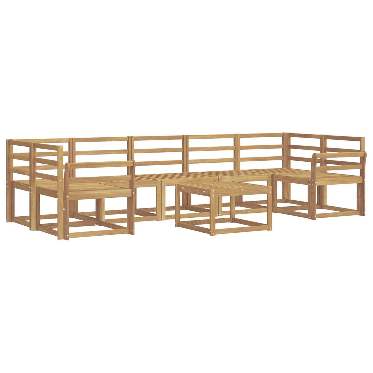 Outdoor Sofa Set 8 pcs White 59 x 59 x 37 cm Solid Acacia Wood