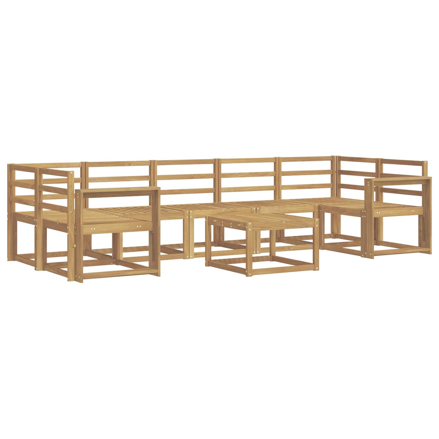 Outdoor Sofa Set 8 pcs White 59 x 59 x 37 cm Solid Acacia Wood