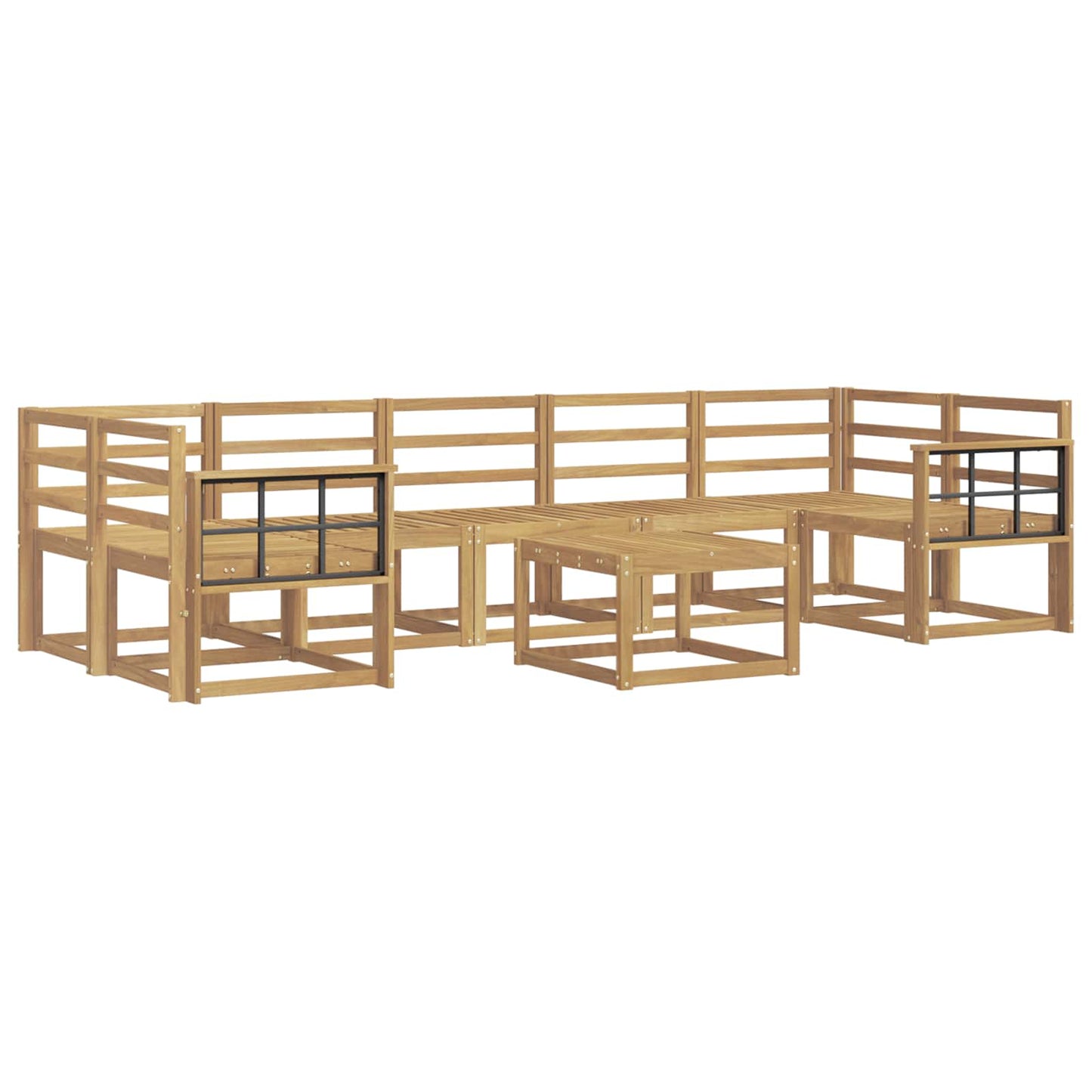 Outdoor Sofa Set 8 pcs White 59 x 59 x 37 cm Solid Acacia Wood