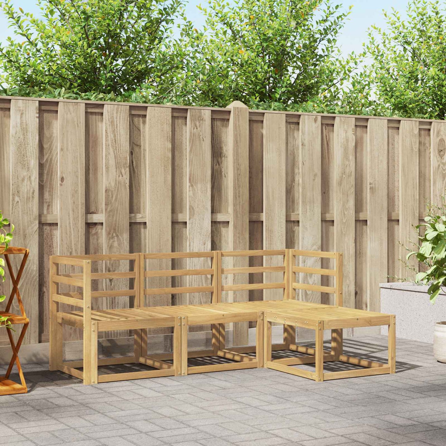 Outdoor Sofa Set 4 pcs White 185.5 x 122.5 x 73 cm