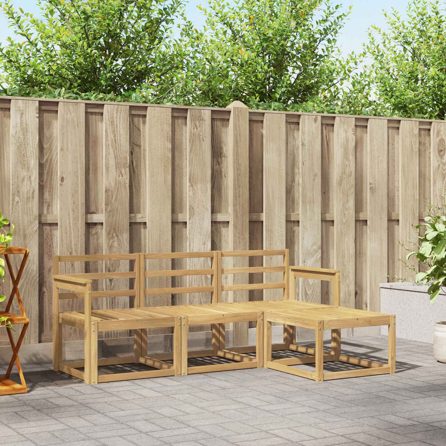 Outdoor Sofa Set 4 pcs White 189.5 x 122.5 x 73 cm