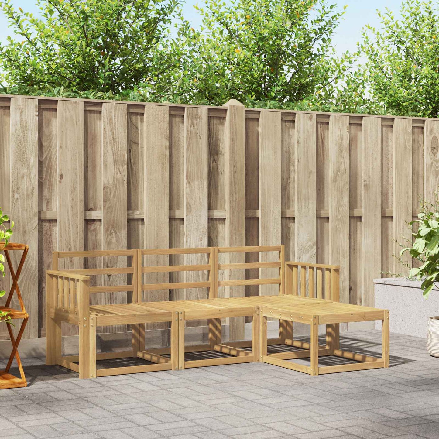 Outdoor Sofa Set 4 pcs White 189.5 x 122.5 x 73 cm