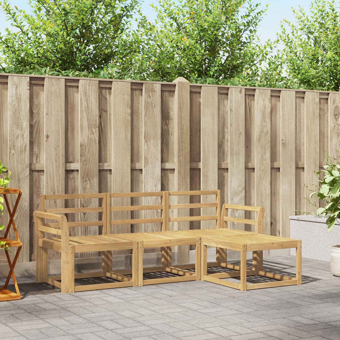 Outdoor Sofa Set 4 pcs White 194 x 122.5 x 73 cm