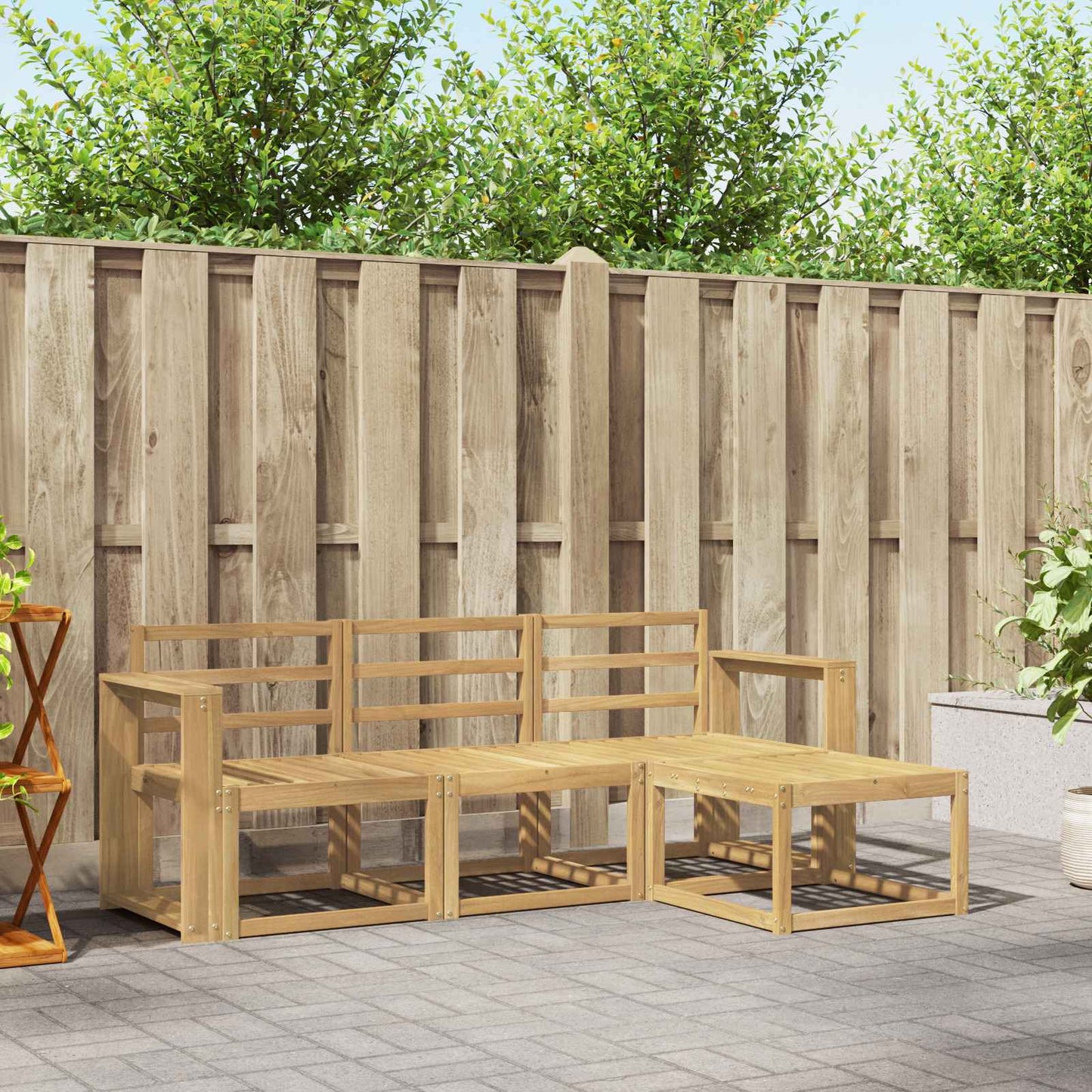 Outdoor Sofa Set 4 pcs White 193.5 x 122.5 x 73 cm