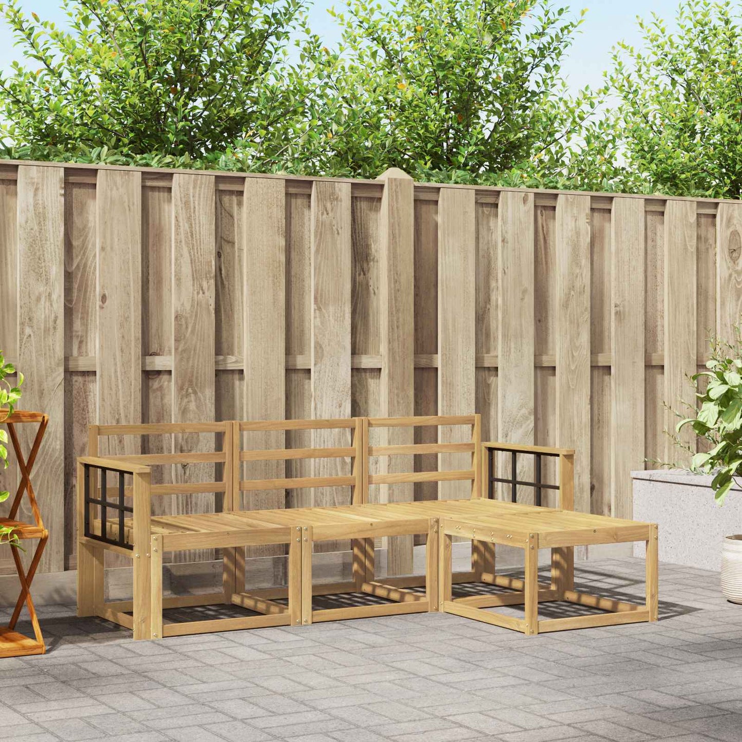 Outdoor Sofa Set 4 pcs White 189.5 x 122.5 x 73 cm