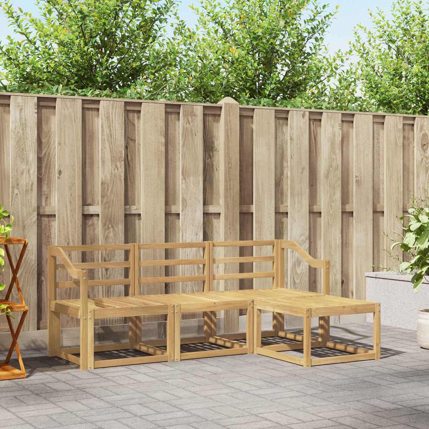 Outdoor Sofa Set 4 pcs White 185.5 x 122.5 x 73 cm