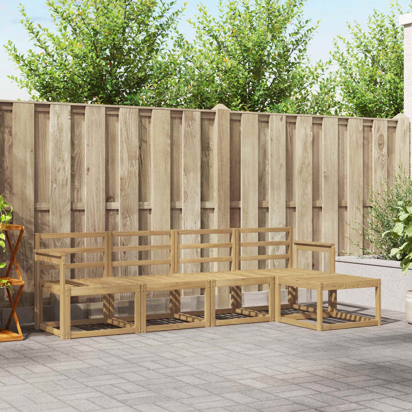 Outdoor Sofa Set 5 pcs White 249 x 122.5 x 73 cm
