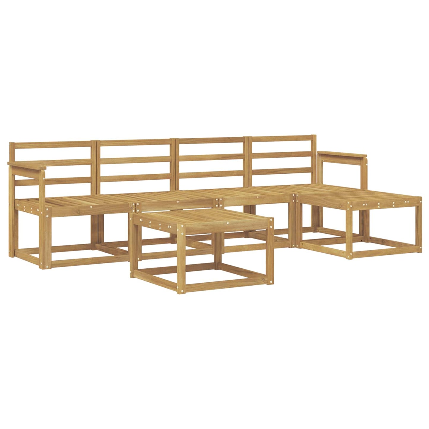 Outdoor Sofa Set 6 pcs White 59 x 59 x 37 cm Solid Acacia Wood