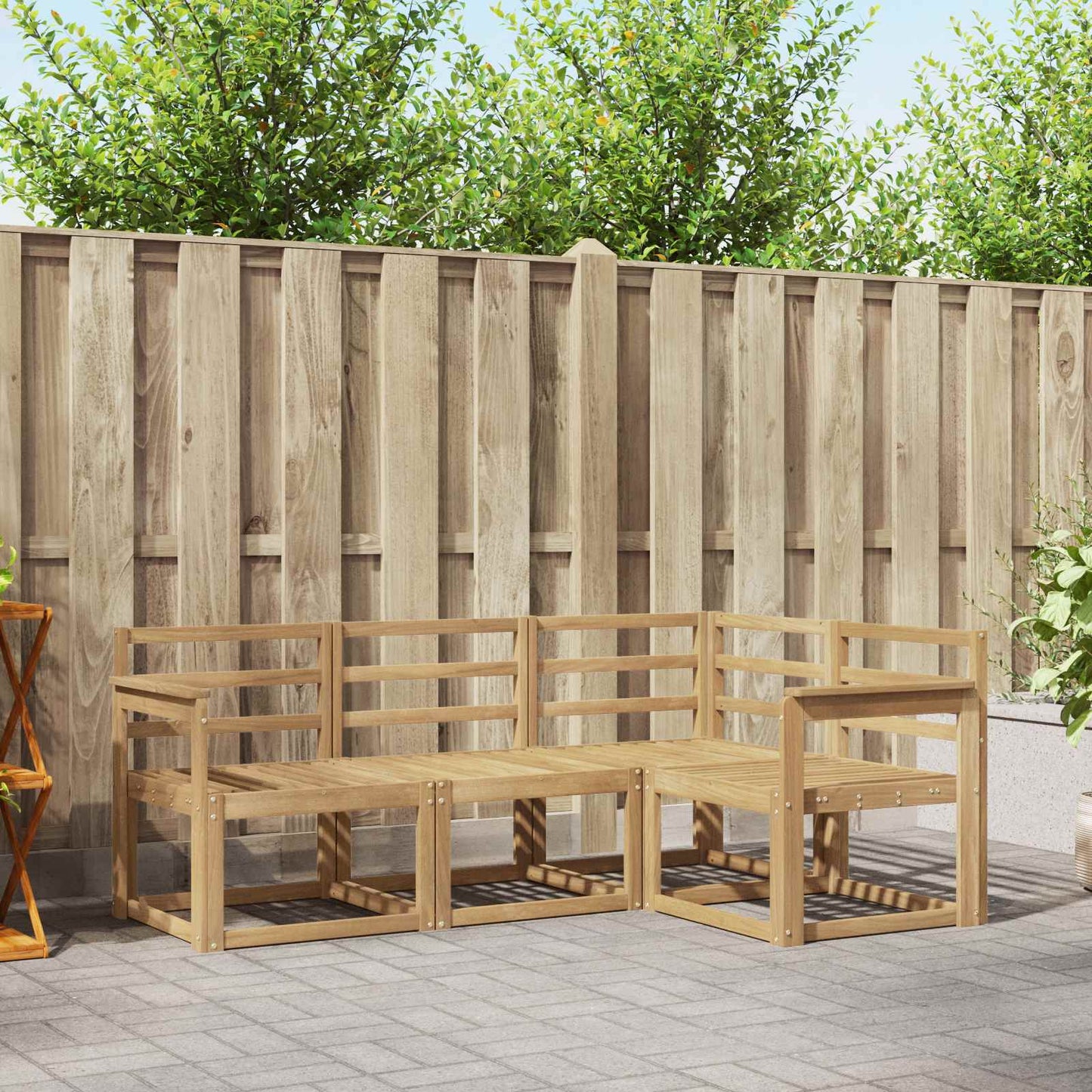 Outdoor Sofa Set 4 pcs White 187.5 x 128.5 x 73 cm
