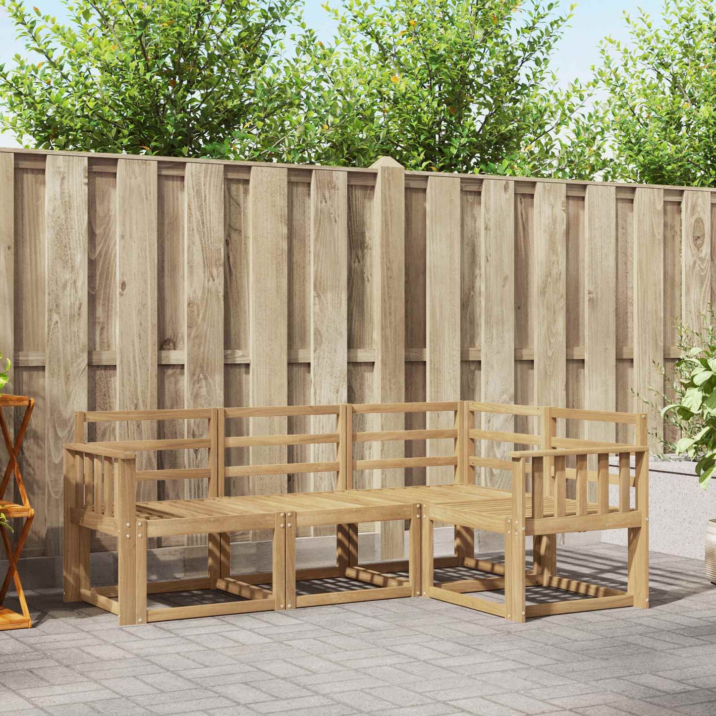 Outdoor Sofa Set 4 pcs White 187.5 x 128.5 x 73 cm