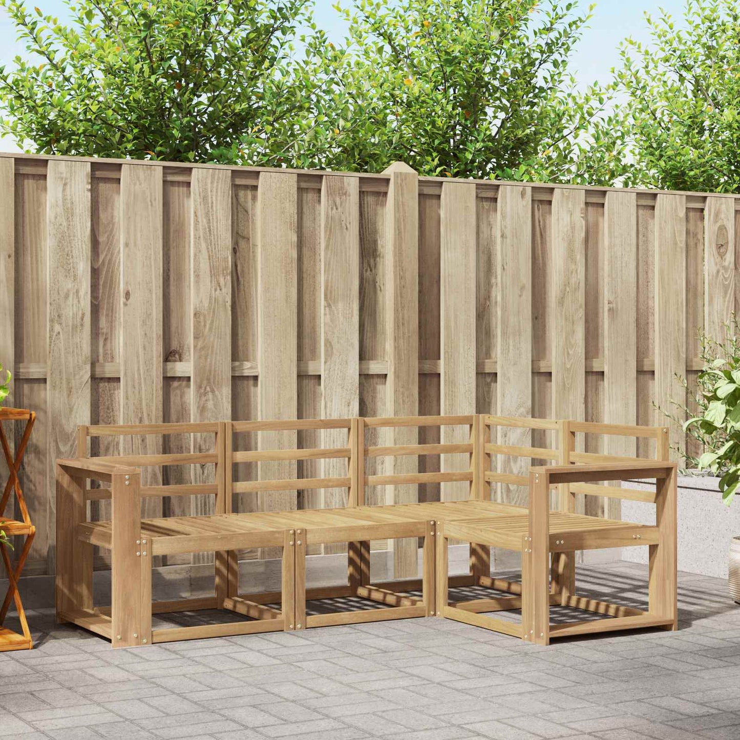 Outdoor Sofa Set 4 pcs White 191.5 x 132.5 x 73 cm