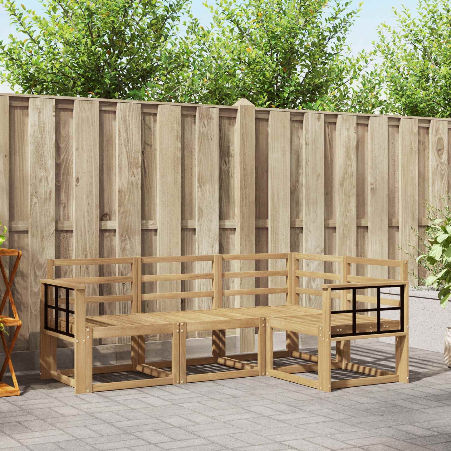 Outdoor Sofa Set 4 pcs White 187.5 x 128.5 x 73 cm