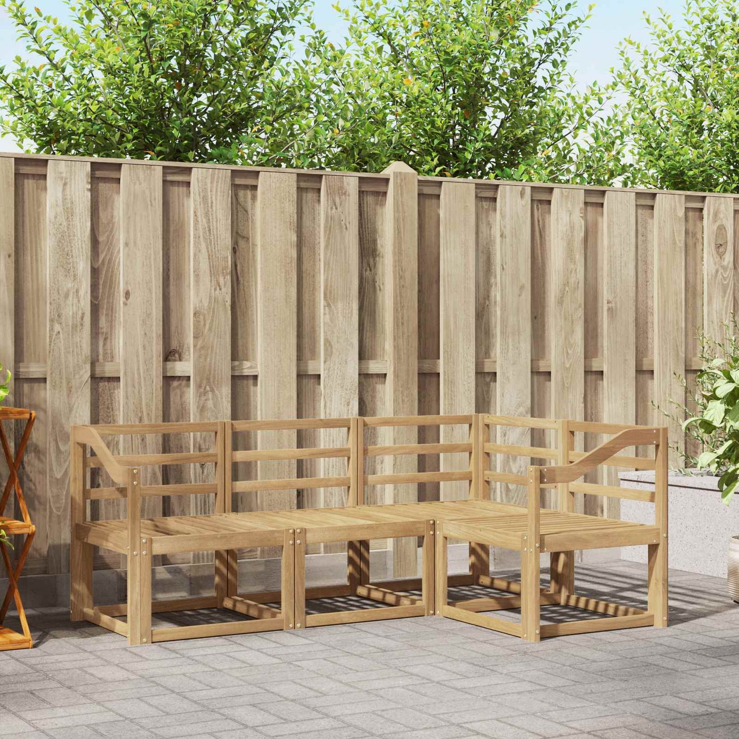 Outdoor Sofa Set 4 pcs White 185.5 x 126.5 x 73 cm