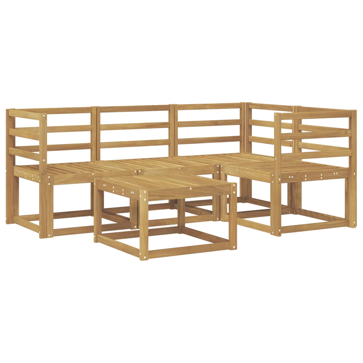 Outdoor Sofa Set 5 pcs White 59 x 59 x 37 cm Solid Acacia Wood