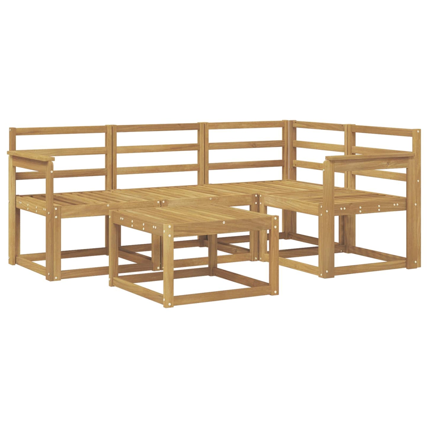 Outdoor Sofa Set 5 pcs White 59 x 59 x 37 cm Solid Acacia Wood