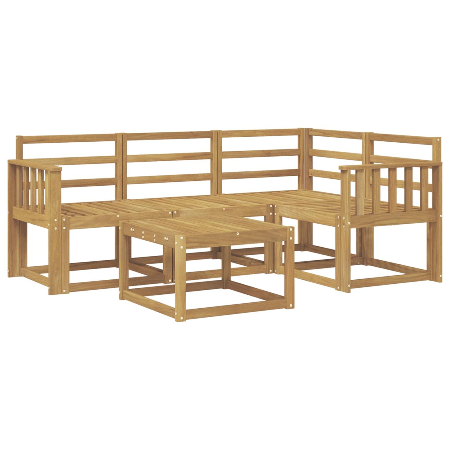 Outdoor Sofa Set 5 pcs White 59 x 59 x 37 cm Solid Acacia Wood