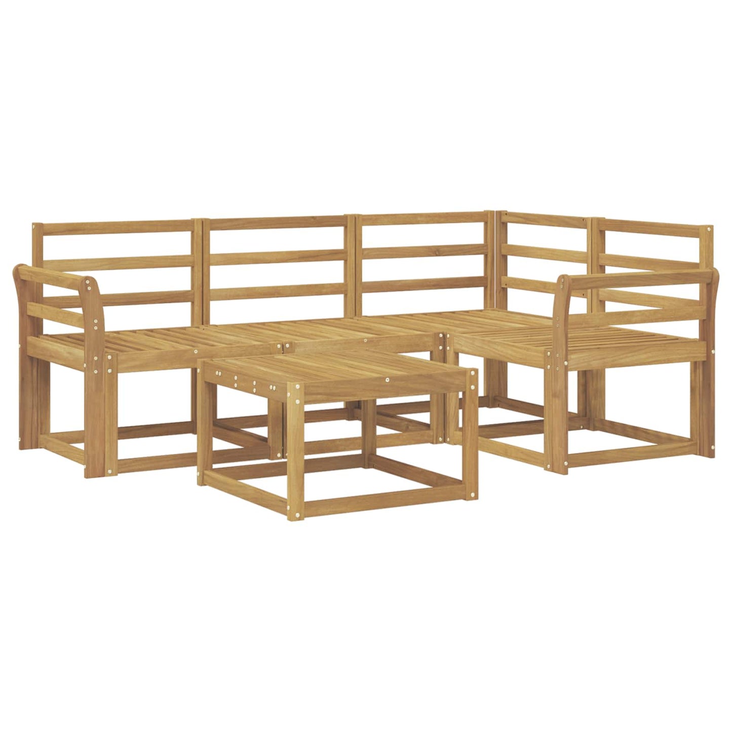 Outdoor Sofa Set 5 pcs White 59 x 59 x 37 cm Solid Acacia Wood