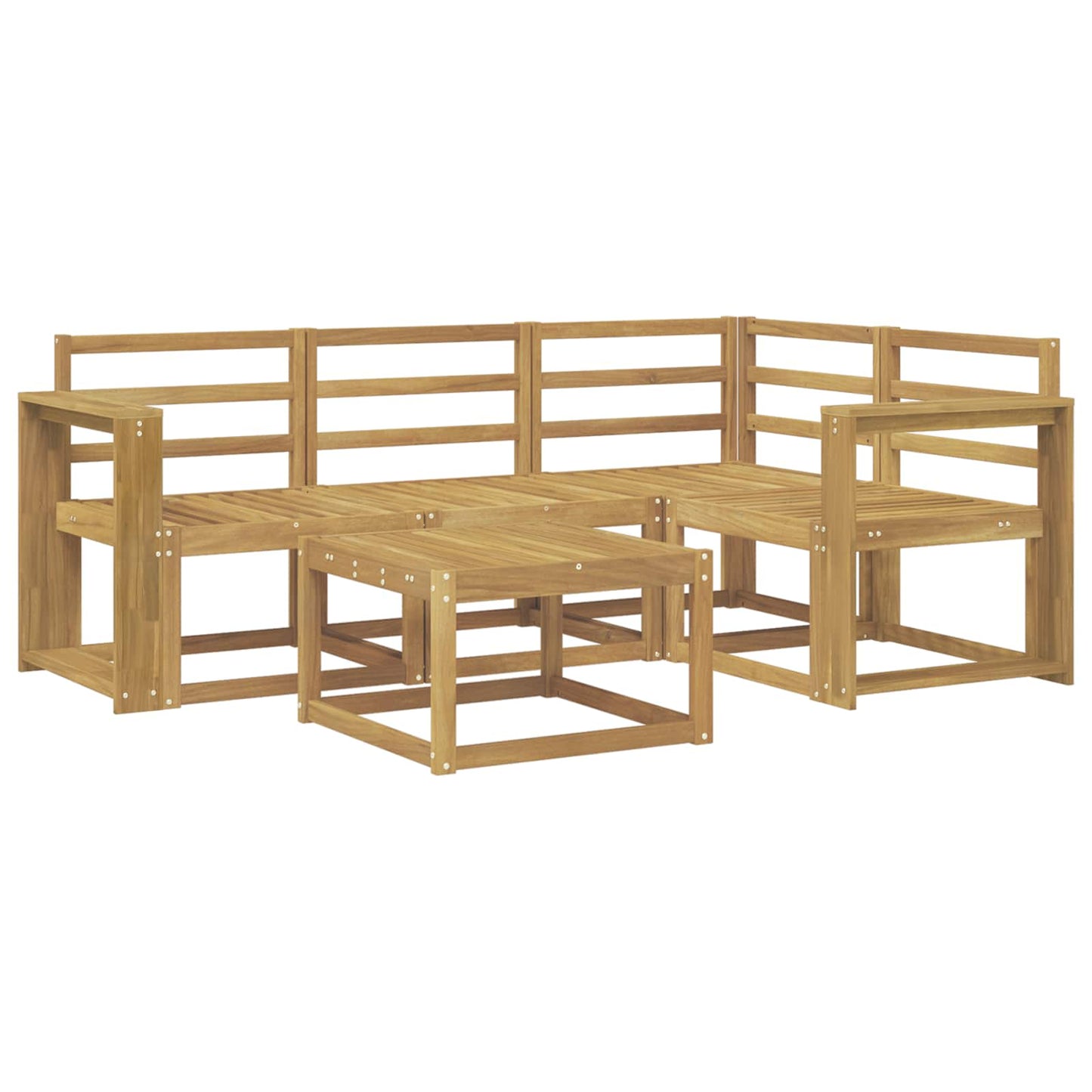 Outdoor Sofa Set 5 pcs White 59 x 59 x 37 cm Solid Acacia Wood