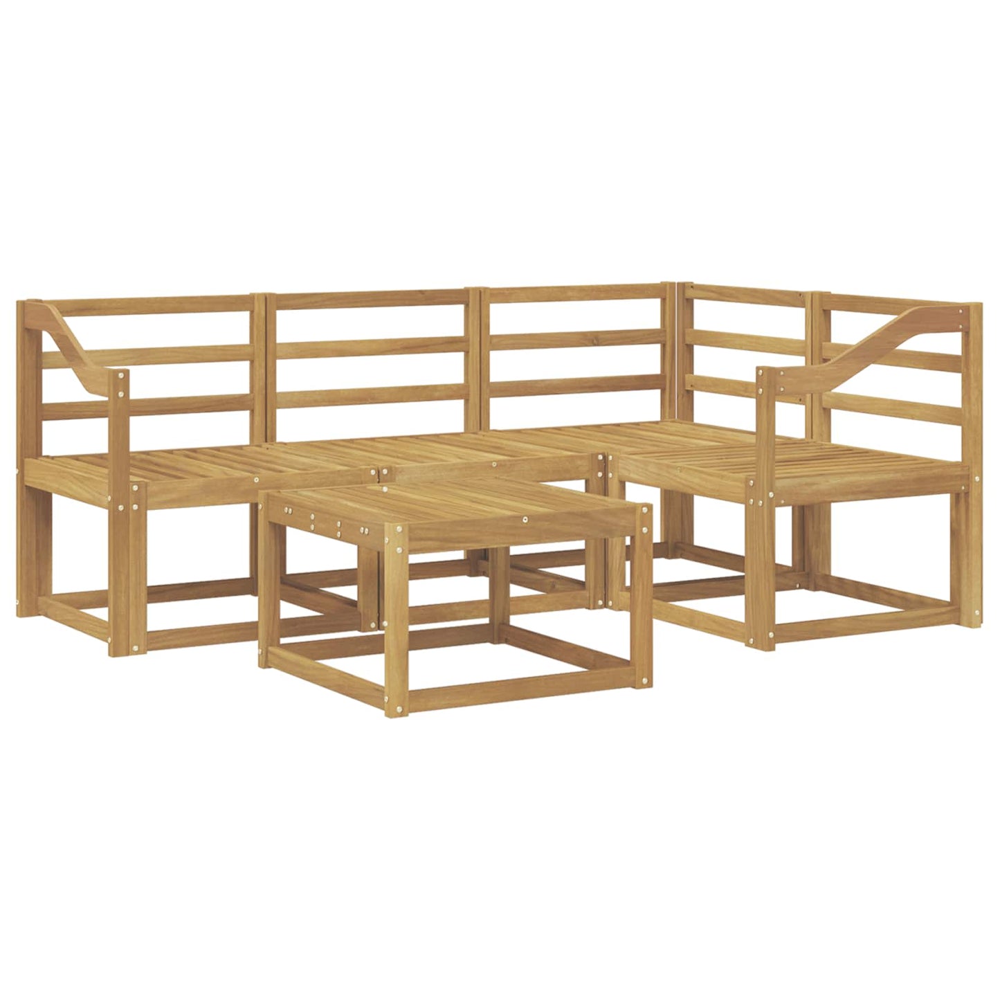 Outdoor Sofa Set 5 pcs White 59 x 59 x 37 cm Solid Acacia Wood