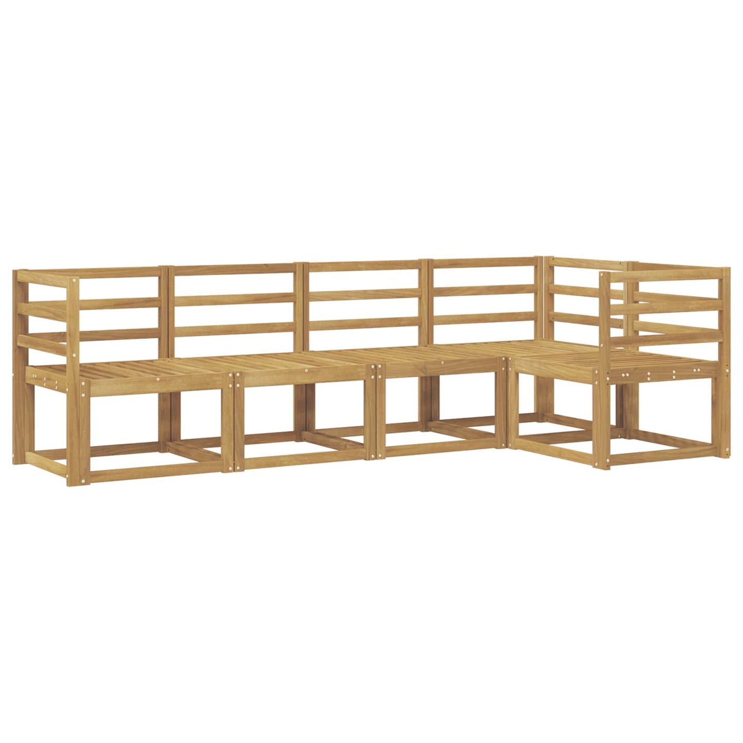 Outdoor Sofa Set 5 pcs White Solid Acacia Wood