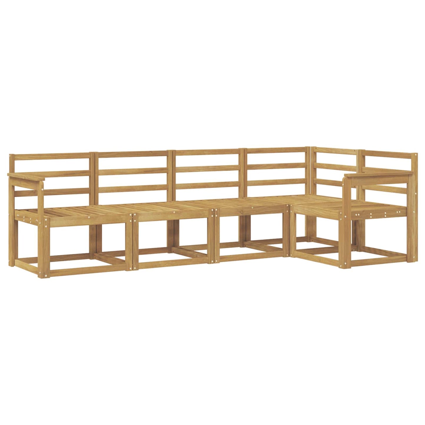 Outdoor Sofa Set 5 pcs White Solid Acacia Wood