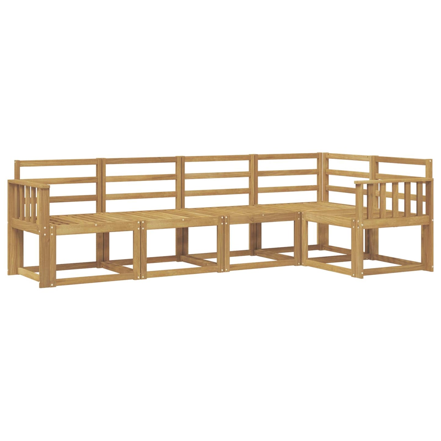 Outdoor Sofa Set 5 pcs White Solid Acacia Wood