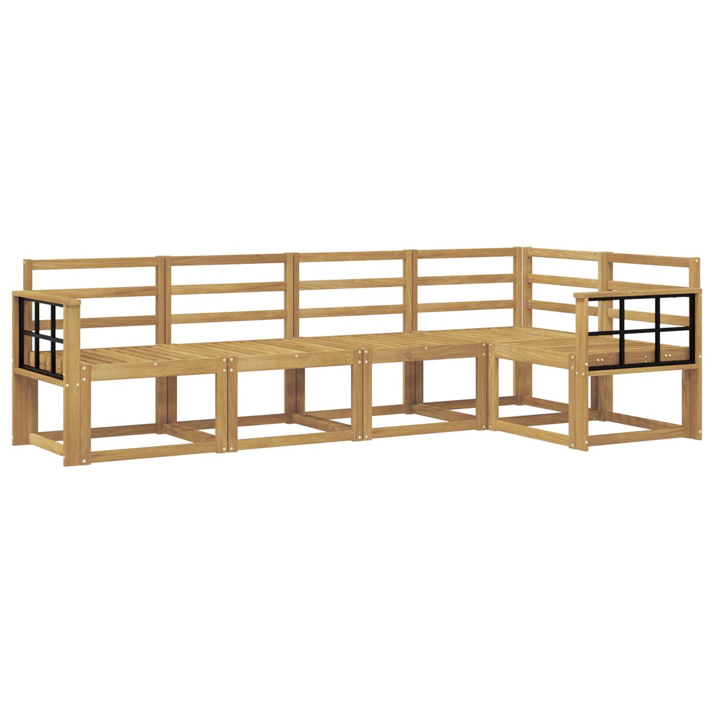 Outdoor Sofa Set 5 pcs White Solid Acacia Wood