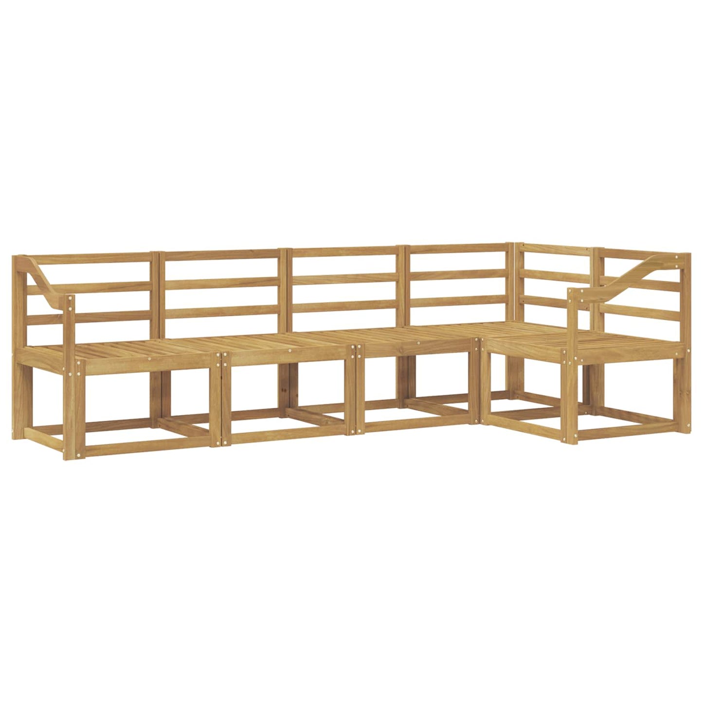 Outdoor Sofa Set 5 pcs White Solid Acacia Wood